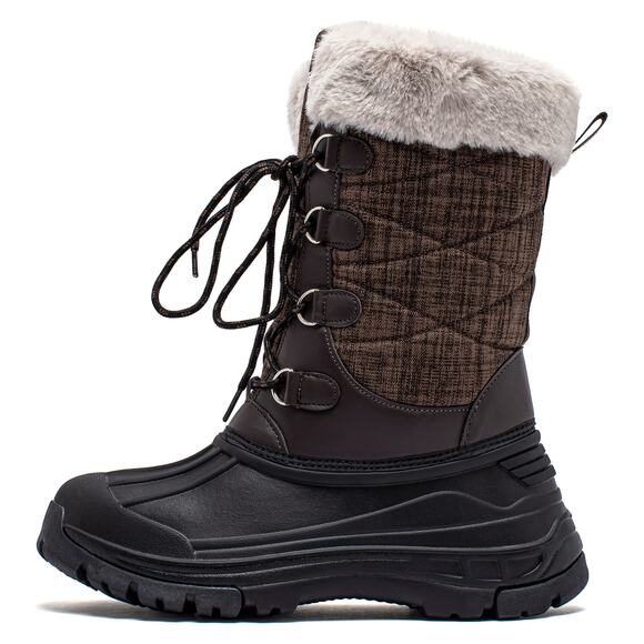 & Other Stories Shoes - HOBIBEAR Women's Snow Boot Anti-Slip Waterproof & Lace Up Winter Boot Brown SZ 9